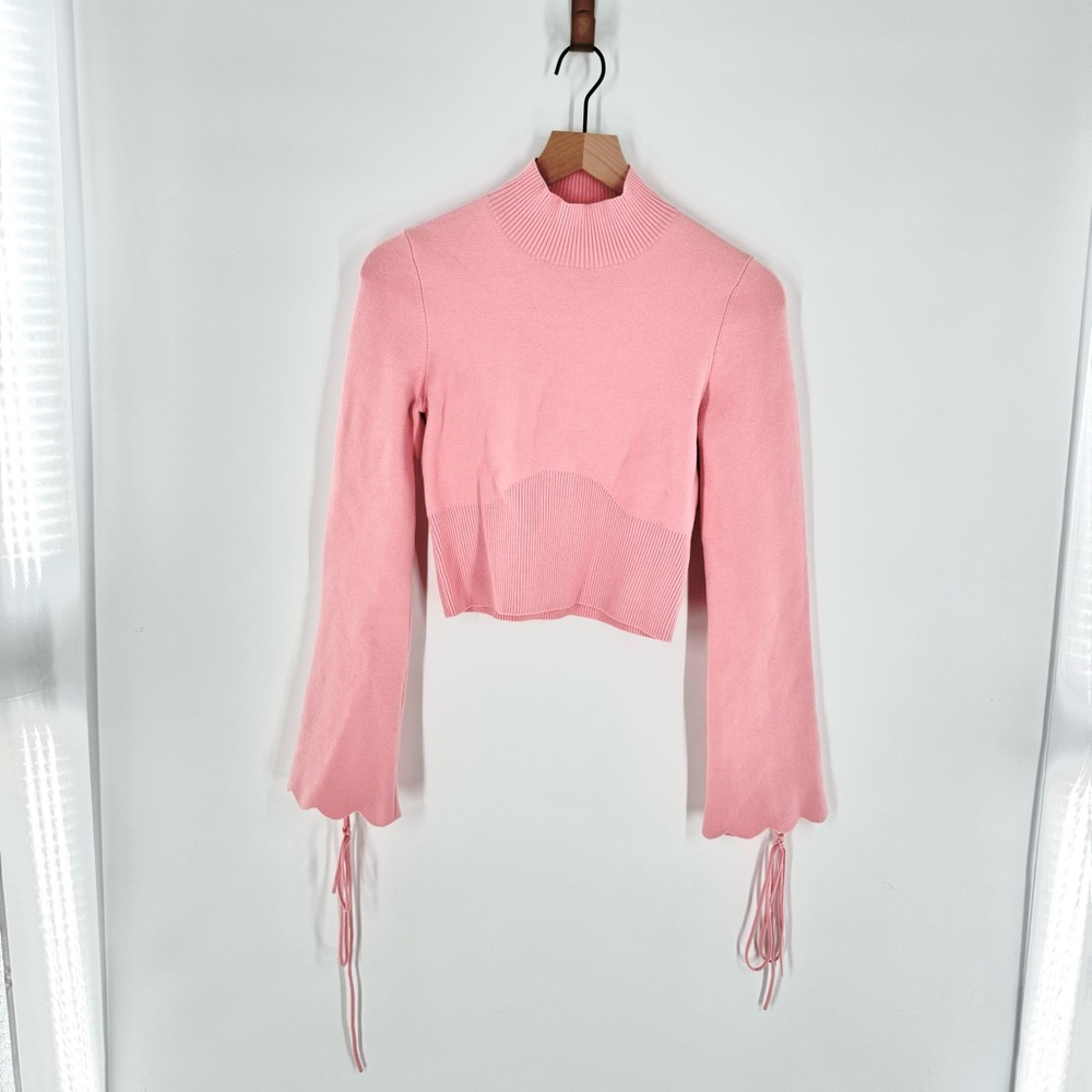 Clea Olivia Lace-up Sleeve Cotton Wool Blend Sweater Size‎ Small